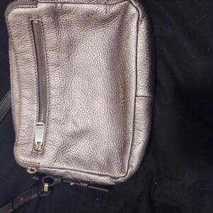 Fossil Metallic Leather Crossbody Bag
